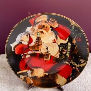 FRANKLIN mint a refreshing pause Santa coke plate